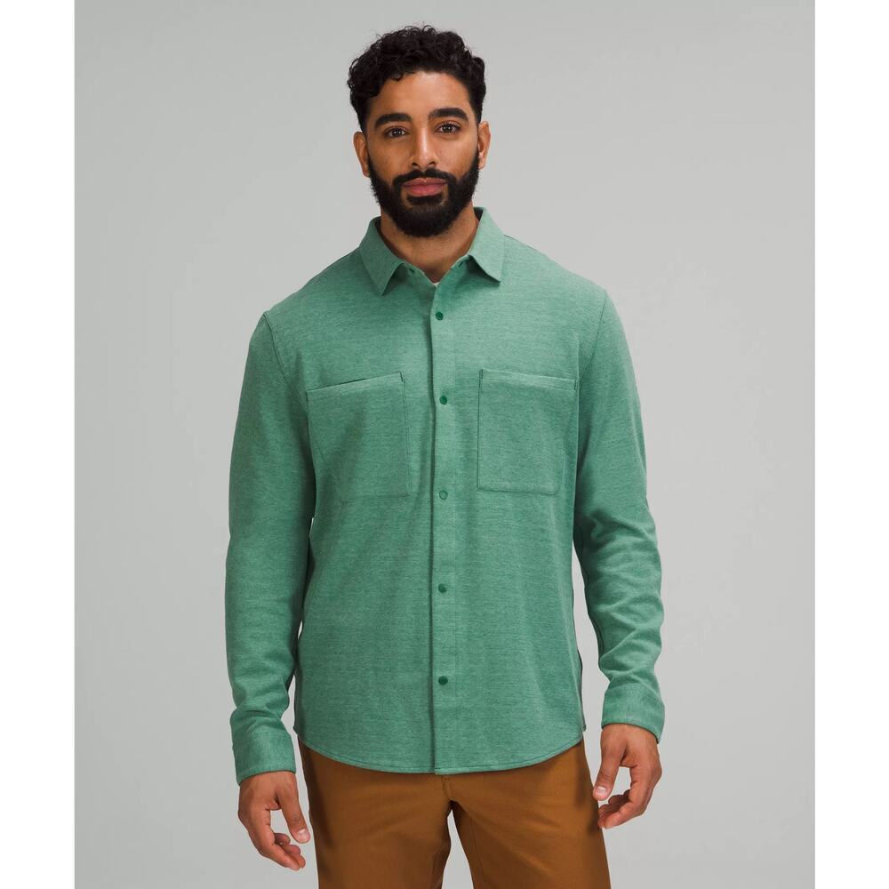 Lululemon Soft Knit Overshirt Men's In Heathered Everglade Green Size Medium